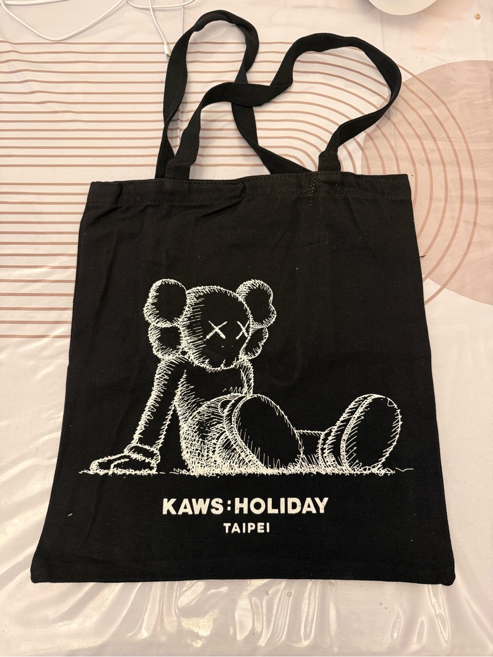 Kaws Taipei Black Canvas Tote Bag
